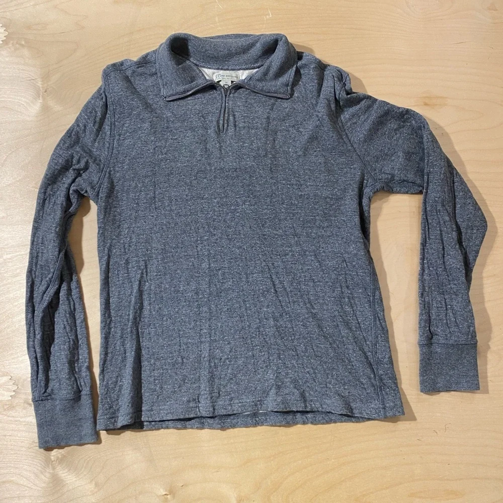 J. Crew Charcoal Long Sleeve Three Quarter Zip Sweater Medium (OP)